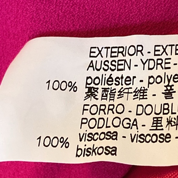 NWT. Zara Fuchsia Viscose Belted Tuxedo Jacket. Size M. - Picture 7 of 8